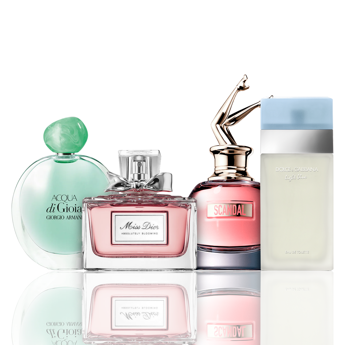 Set de 4 parfumuri | Acqua di Gioia, Light Blue, Scandal, Miss Dior 100 ml