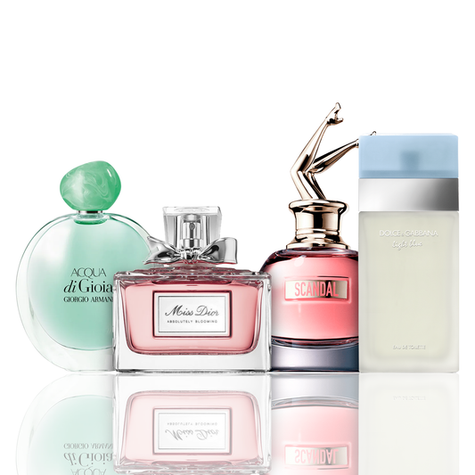 Set de 4 parfumuri | Acqua di Gioia, Light Blue, Scandal, Miss Dior 100 ml