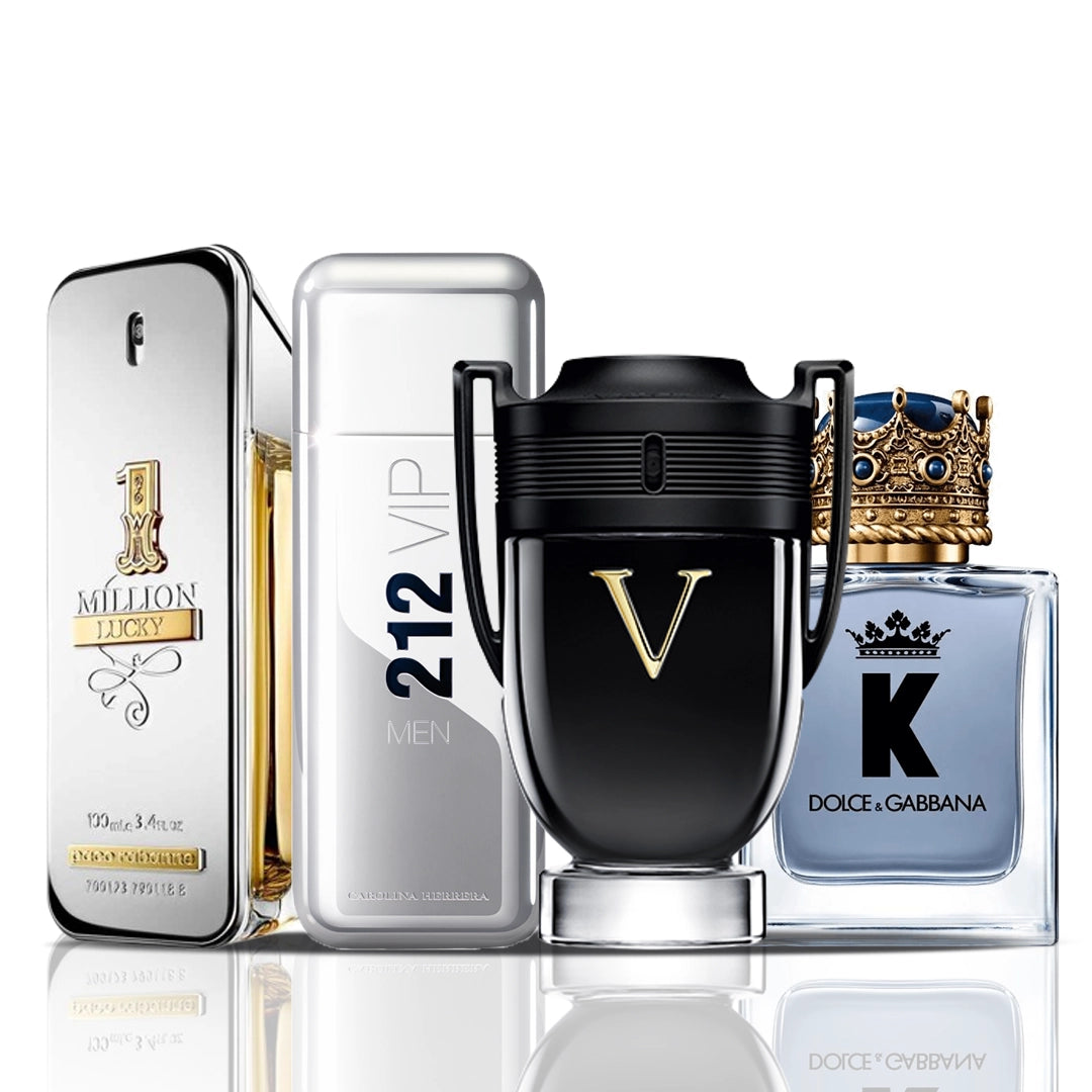 Set de 4 parfumuri | 1 Million Lucky + 212 VIP Men + Invictus Victory + Dolce & Gabbana K 100 ml